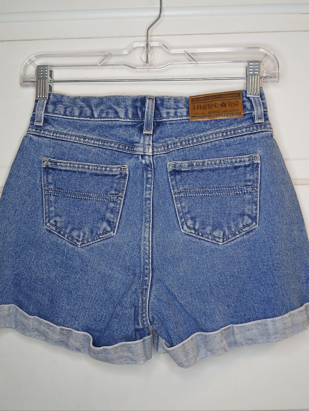 Limited Too Girls 16 Slim Vintage Y2K Denim Shorts Cuffed 100% Cotton